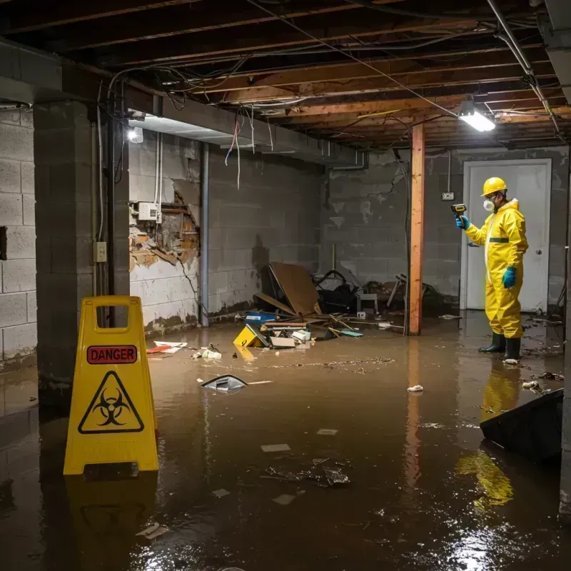 Flooded Basement Electrical Hazard in Toluca, IL Property